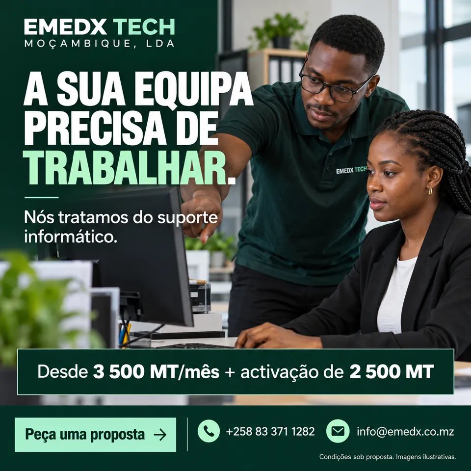 Técnico presta suporte informático a uma equipa